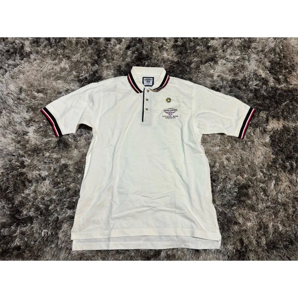 Vintage Coors Light NFL Sponsor Men's Polo Shirt White Size M